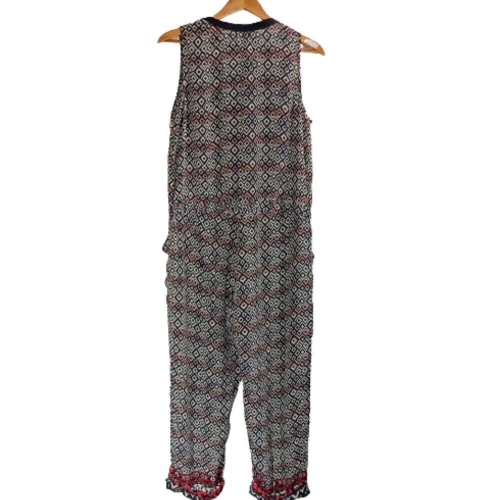 Tolani Geometric Print Silk Sleeveless Jumpsuit NWT - Picture 2 of 6